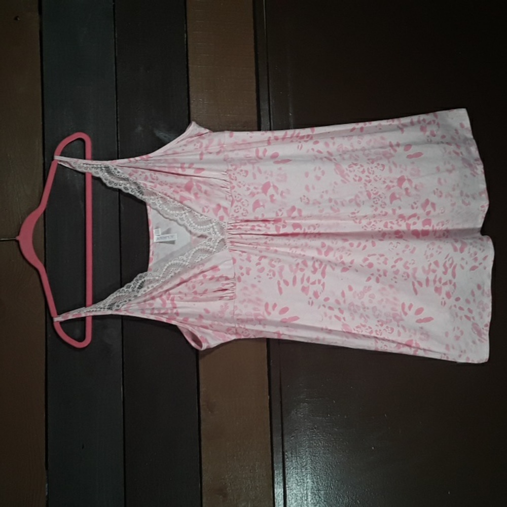 Joyspun 3X Adorable Adj Straps Nightgown Pink Cheetah Print - Picture 8 of 15